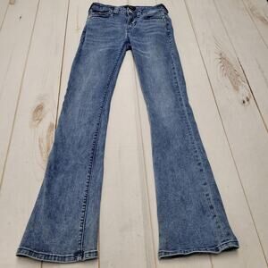 True Religion Becca mid-rise Bootcut boot jeans acid wash 26 flap pocket